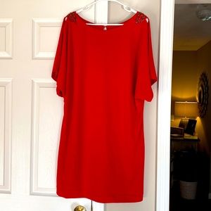 Beautiful Red Women’s dress Size 14 Cold Shoulder Brand S.L. Fashions Size